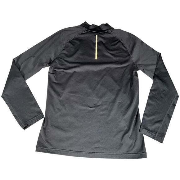 Reebok Long Sleeve Mens Athletic Base Layer Shirt Black Fleece Lining Sz Medium - Picture 2 of 9